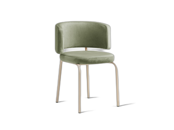 Modern Upholstered Dining Chair – Metal Legs Space-Saving Chair