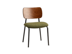 Modern Stackable Dining Chair – Upholstered Seat with Metal Legs