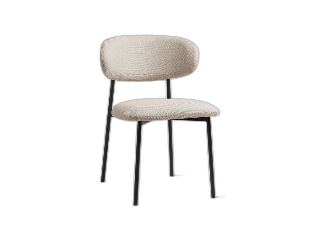 Modern Upholstered Dining Chair – Slim Metal Legs Space-Saving Chair