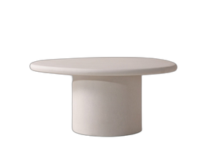 Oval Coffee Table with Cement Finish for Indoor & Outdoor Use
