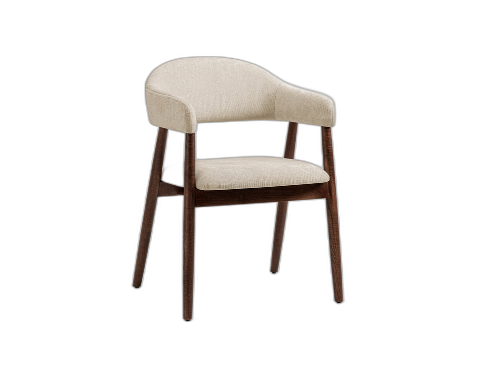 Modern Upholstered Dining Chair – Wooden Frame Armchair