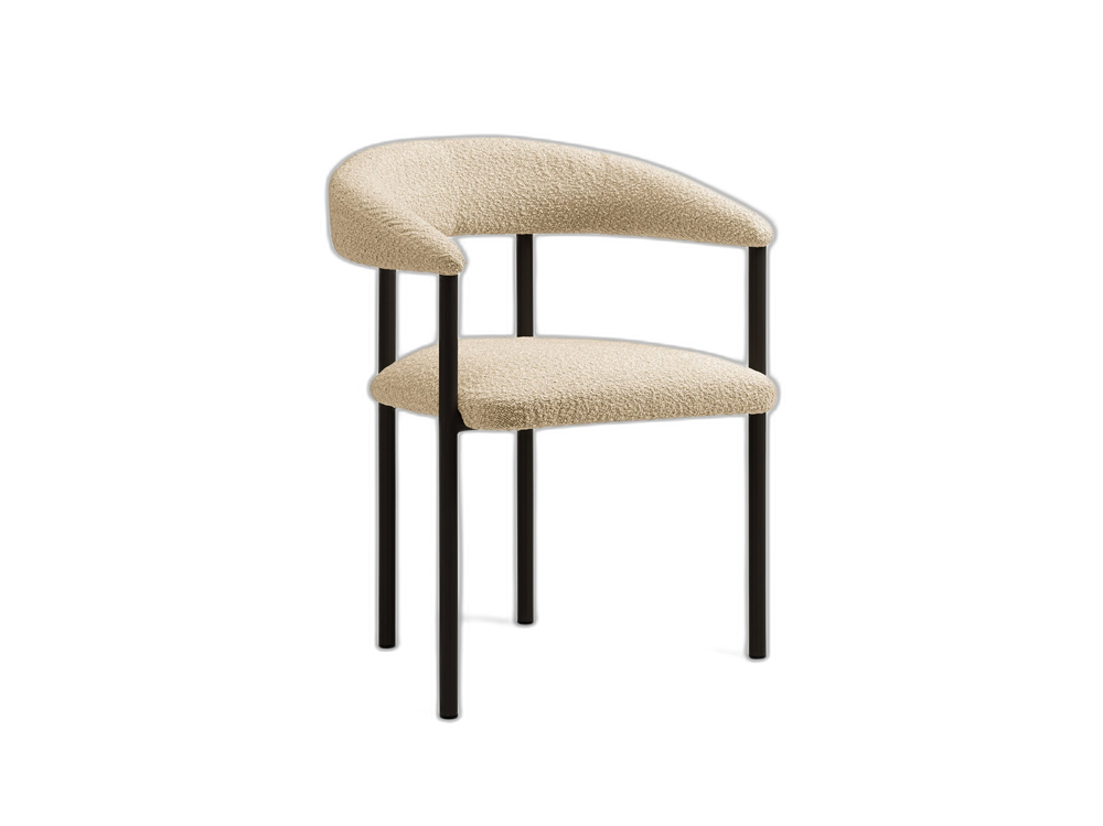 Modern Upholstered Dining Chair – Metal Frame Armchair