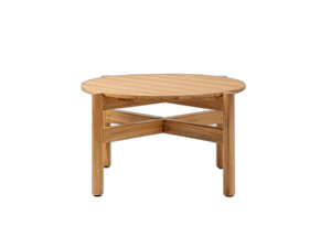 Outdoor Round Coffee Table – Solid Acacia Wood Garden Table