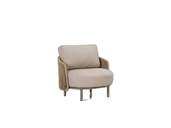 Outdoor Rope Armchair – Modern Garden Lounge Chair with Cushions