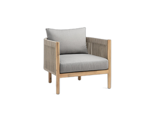 Outdoor Rope Armchair – Wooden & Aluminium Garden Lounge Chair