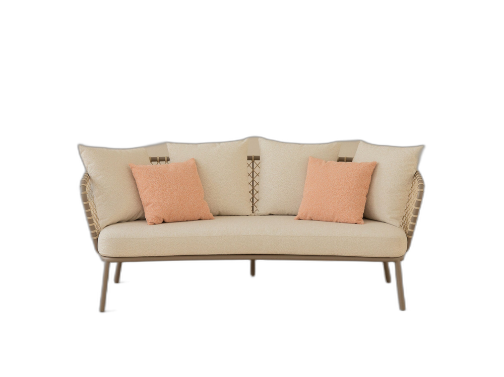 Outdoor 3-Seater Sofa – Woven Rope Garden Lounge Couch W201