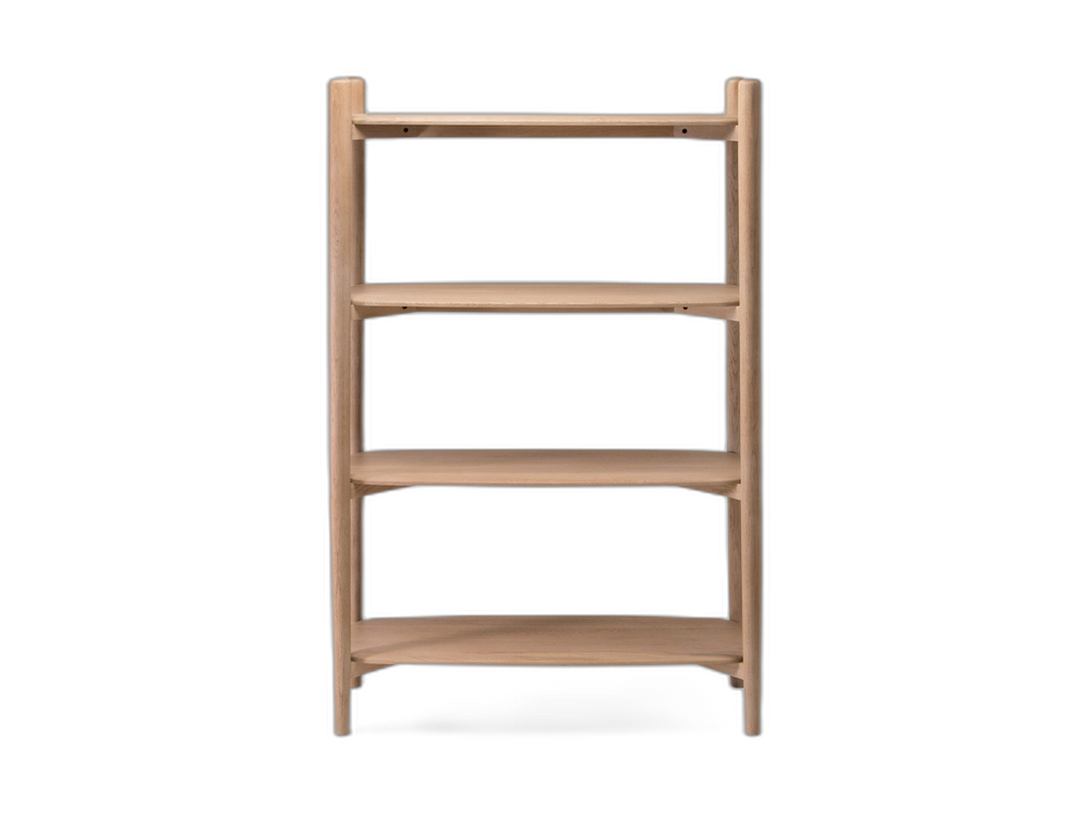 Modern Wooden Bookshelf – Solid Oak 4-Tier Storage Unit