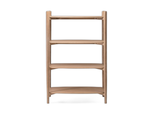 Modern Wooden Bookshelf – Solid Oak 4-Tier Storage Unit