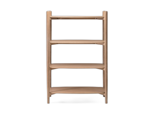 Modern Wooden Bookshelf – Solid Oak 4-Tier Storage Unit