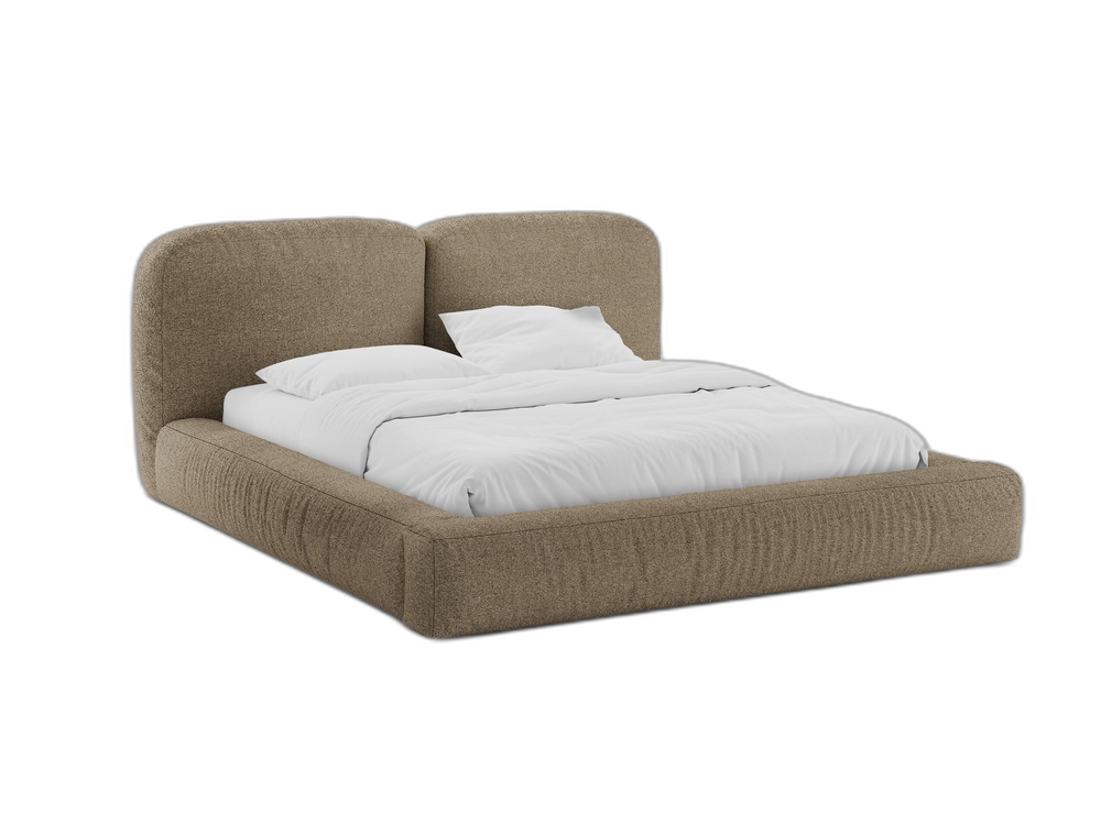 Upholstered Storage Bed Frame with Double Headboard & Gas Lift