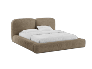 Upholstered Storage Bed Frame with Double Headboard & Gas Lift