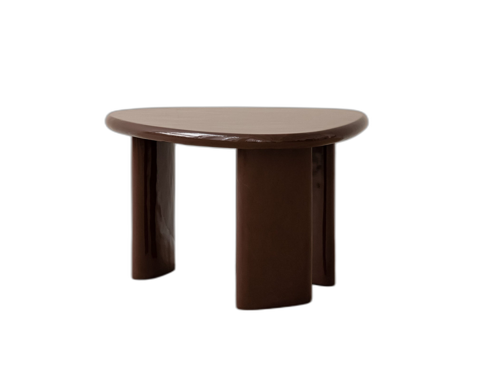 Modern Sculptural Coffee Table – Glossy Organic Accent Table