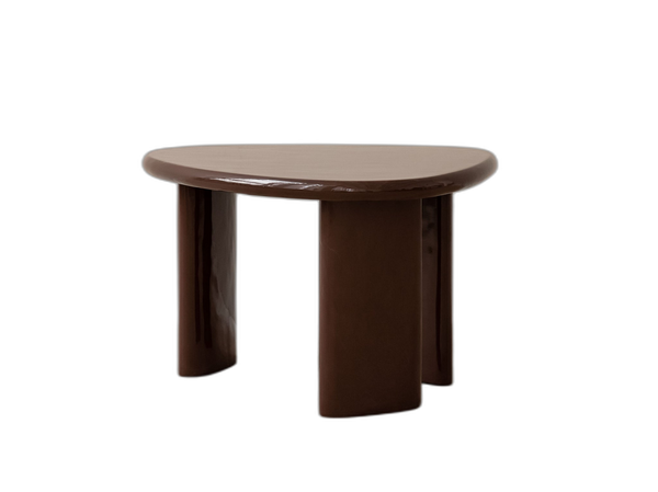 Modern Sculptural Coffee Table – Glossy Organic Accent Table
