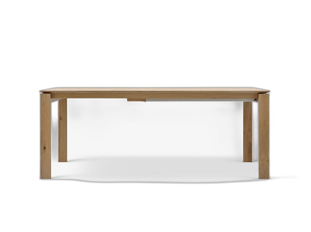 Extendable Wooden Dining Table – Oak Finish with Solid Frame (195–285 cm)