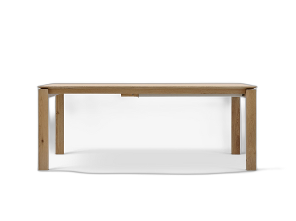 Extendable Wooden Dining Table – Oak Finish with Solid Frame (195–285 cm)