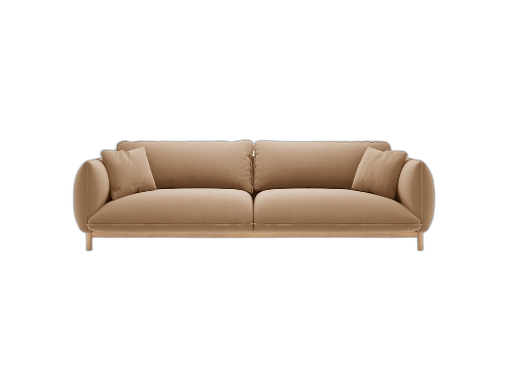 4-Seater Sofa with Curved Design – Deep Seating & Wooden Frame Detail W248