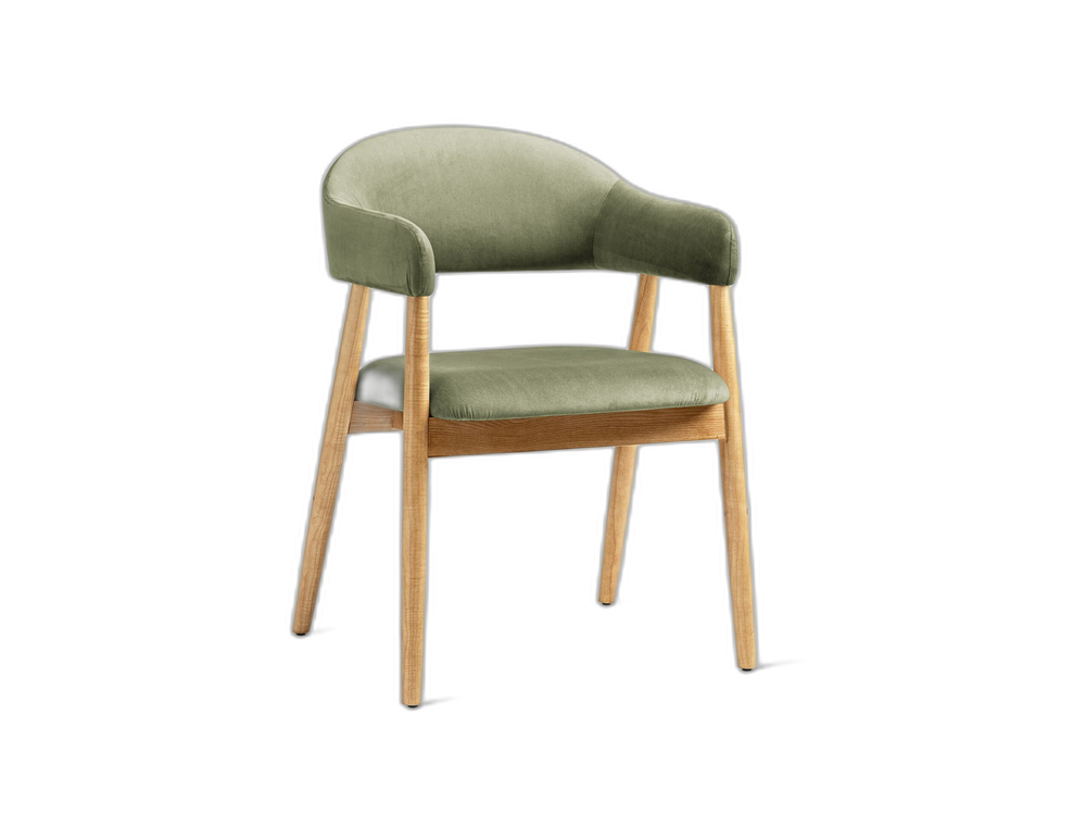 Upholstered Dining Chair with Wooden Frame – Modern Comfort & Armrests
