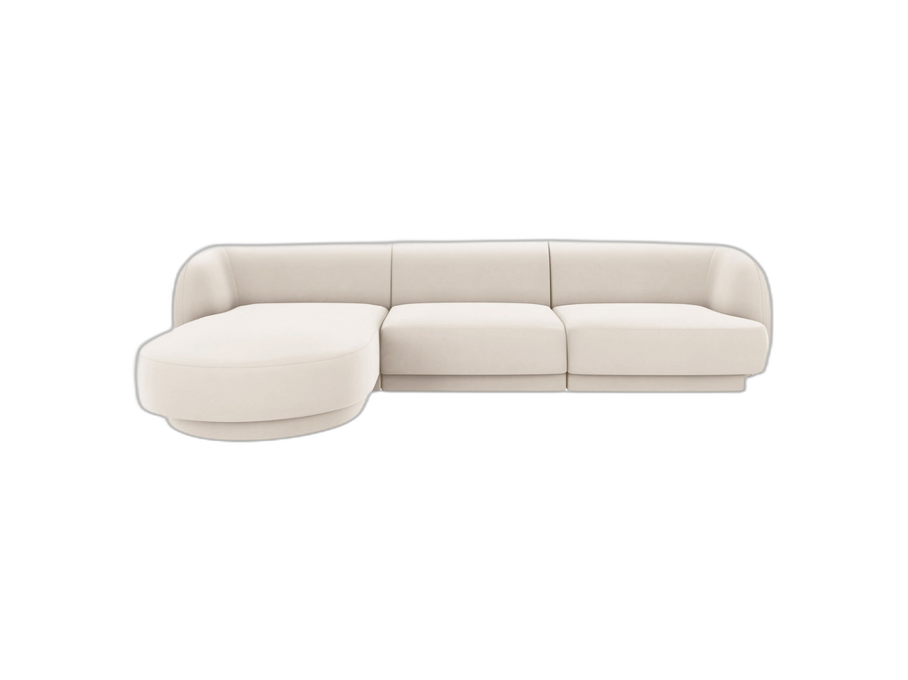 Modular Corner Sofa with Rounded Design & Adjustable Layout W255