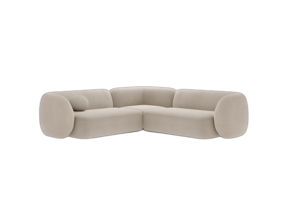Symmetrical Corner Sofa with Curved Design & Soft Comfort W252
