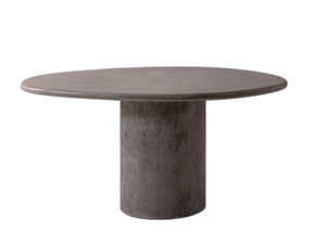 Oval Dining Table with Cement Finish for Indoor & Outdoor Use