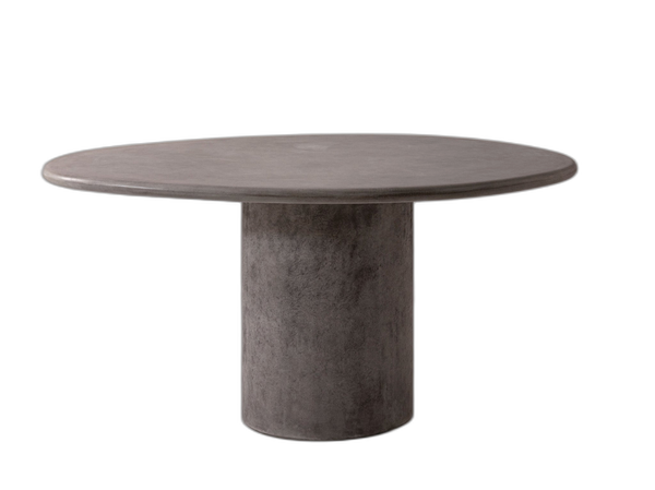 Oval Dining Table with Cement Finish for Indoor & Outdoor Use