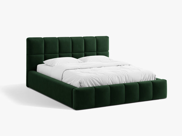 Upholstered Bed Frame with Rounded Design & Storage