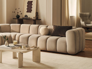 Modern Corner Sofa with Curved Design & Spacious Seating W299