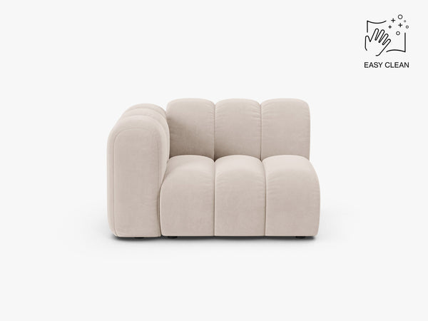 Modular Sofa Armrest Section – Curved Upholstered Lounge Module W115