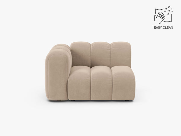 Modular Sofa Armrest Section – Curved Upholstered Lounge Module W115