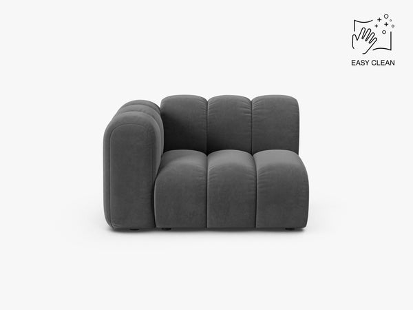 Modular Sofa Armrest Section – Curved Upholstered Lounge Module W115