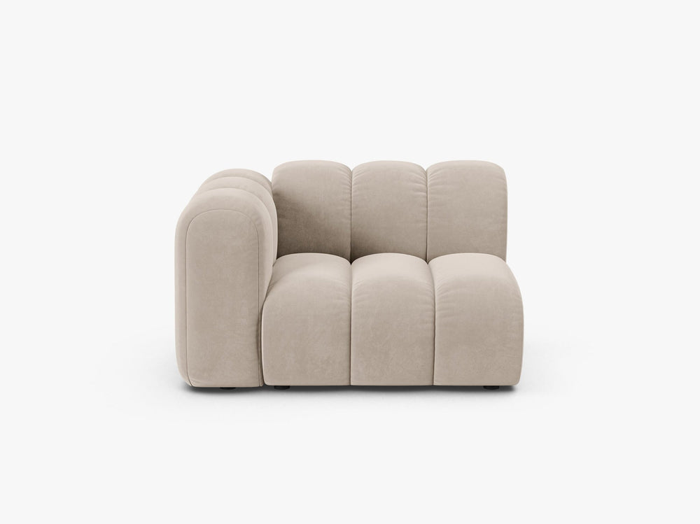 Modular Sofa Armrest Section – Curved Upholstered Lounge Module W115