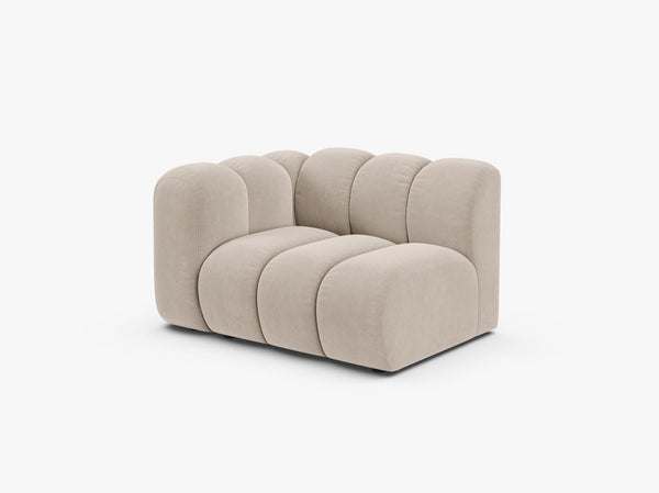 Modular Sofa Armrest Section – Curved Upholstered Lounge Module W115