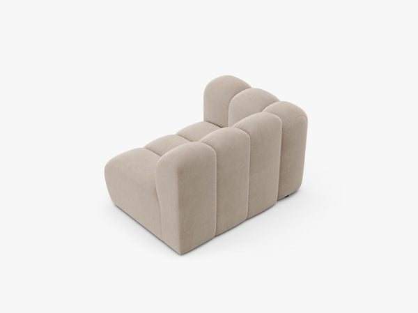 Modular Sofa Armrest Section – Curved Upholstered Lounge Module W115