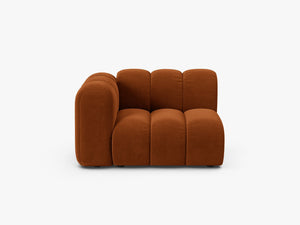 Modular Sofa Armrest Section – Curved Upholstered Lounge Module W115