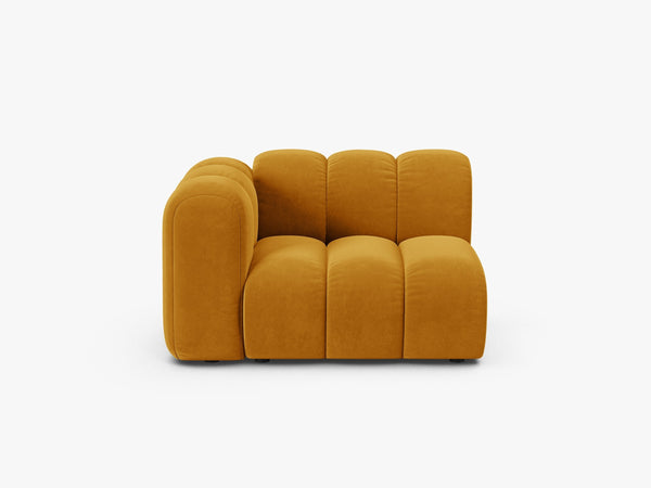 Modular Sofa Armrest Section – Curved Upholstered Lounge Module W115