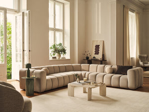 Modern Curved Modular Sofa – Upholstered Rounded Lounge Couch W145