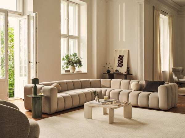 Modern Curved Modular Sofa – Upholstered Rounded Lounge Couch W145