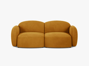 Scandinavian Corner Sofa – Feather-Filled Comfort with Wooden Legs W286