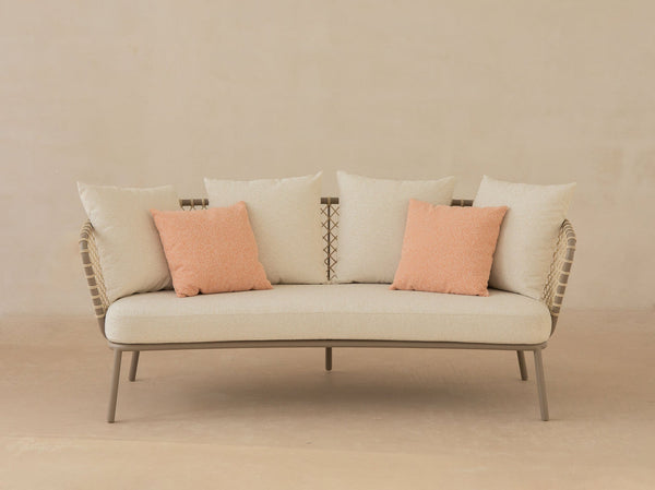 Outdoor 3-Seater Sofa – Woven Rope Garden Lounge Couch W201