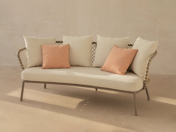Outdoor 3-Seater Sofa – Woven Rope Garden Lounge Couch W201