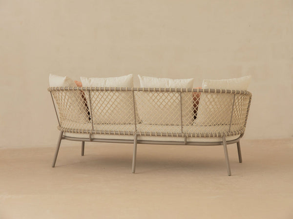 Outdoor 3-Seater Sofa – Woven Rope Garden Lounge Couch W201