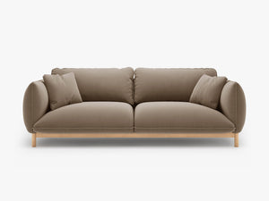 Scandinavian Style 3-Seater Sofa – Curved Wooden Frame Couch W208