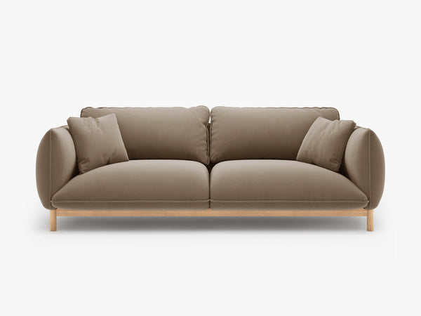Scandinavian Style 3-Seater Sofa – Curved Wooden Frame Couch W208