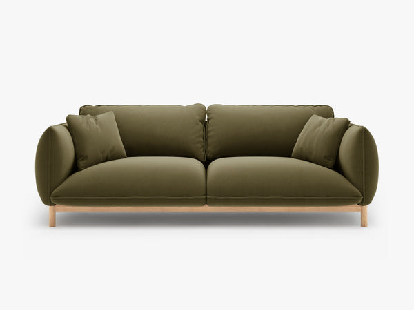 Scandinavian Style 3-Seater Sofa – Curved Wooden Frame Couch W208