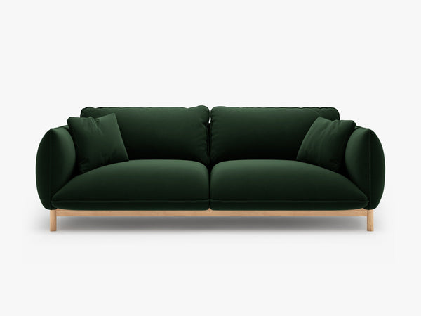 Scandinavian Style 3-Seater Sofa – Curved Wooden Frame Couch W208