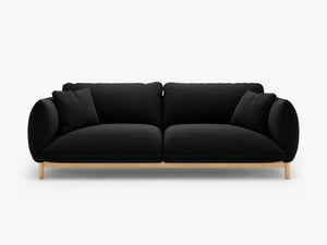 Scandinavian Style 3-Seater Sofa – Curved Wooden Frame Couch W208