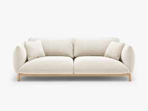 Scandinavian Style 3-Seater Sofa – Curved Wooden Frame Couch W208
