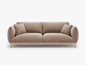 Scandinavian Style 3-Seater Sofa – Curved Wooden Frame Couch W208