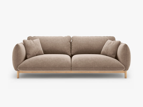 Scandinavian Style 3-Seater Sofa – Curved Wooden Frame Couch W208