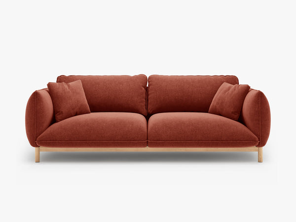 Scandinavian Style 3-Seater Sofa – Curved Wooden Frame Couch W208